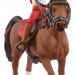 schleich horse club set d'équitation hannah et cayenne avec figurine articulée