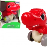 Red T‑Rex Dinosaur on Wheels – pull-back/friction toy for toddlers