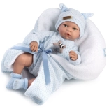 Realistic Baby Doll Hugo with Sounds and a Soft Fabric Body - 38 cm