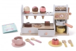 Pâtisserie et café en bois 2 en 1 – ensemble de 46 pièces pour jouer au vendeur et au barista