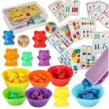 Montessori Bears – Set for Learning Counting and Colors, 44 Pieces