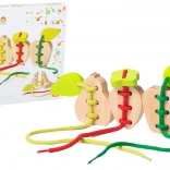 Wooden Toy on String Cubika Fruit Pear Apple Strawberry