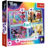 Puzzle TREFL Trolls 2 : Tournée mondiale 4-en-1 (35, 48, 54, 70 pièces)