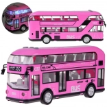 Pink double-decker bus with door-opening sound ZA4748