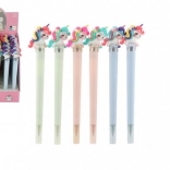 Light-up unicorn pen, plastic, 3 colors