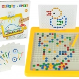 Tableau magnétique avec 100 perles jaune