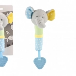 Plush Elephant with Squeaker and Teether 23 cm