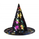 Kids' witch hat with colorful skulls