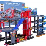 mega parking garage with toy cars