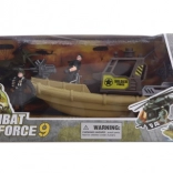 Military set with boat, motorcycle, and figures