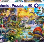Puzzel dinosaurussen 60 stukjes met cadeauminifiguren – SCHMIDT