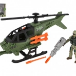 Militaire helikopter met soldaat en accessoires – kunststof speelset