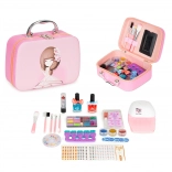 Children's makeup set in a carry case with mirror and UV LED lamp