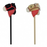 Pluchen stokpaard met geluid 80 cm, zwart