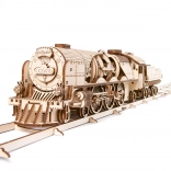 Wooden Mechanical Puzzle UGEARS V-Express Steam Locomotive with Tender