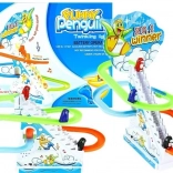 Penguins on Moving Stairs with Light and Melodies