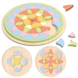 Pastelkleurige mandala Montessori mozaïek bloemen