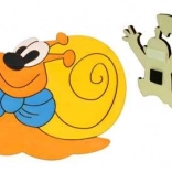 Houten decoratieve magneet slak