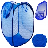 Opvouwbare mesh wasmand met zak, 40 l, blauw