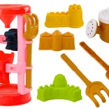 Sand toy set Sand molds Castles Watering can pink