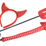 duivel carnavalset met oren, staart en drietand