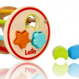 Houten ronde sorteerkist met vormen Lelin