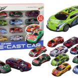 Set raceautootjes 1:64 10 stuks