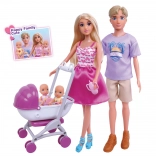 30 cm Family Doll with Stroller and Accessories
