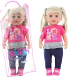 Poupée blonde 45 cm avec biberon