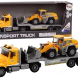 Yellow truck with digger, lights and sounds