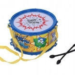Kunststof kinderdrum met riem en stokken 16 × 9 cm