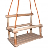 Houten schommel met veiligheidsrand voor kinderen