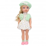 Pop met geluiden 36 cm met handtas en muts