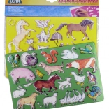 Lena drawing stencils – horses and cats