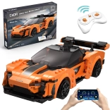 Bouwset CaDA RC sportwagen BLAZE CAR, oranje, Dual Mode, 295 onderdelen