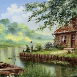 Puzzel Avondvissen 500 stukjes