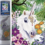 Diamond Painting Unicorn in Flowers 30 × 40 cm
