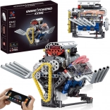 Technical building kit – build a working engine with battery, light and motion (665 pieces)