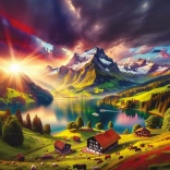 Puzzel Aan de Voet van de Alpen 500 stukjes