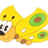 Medium wooden butterfly decoration yellow