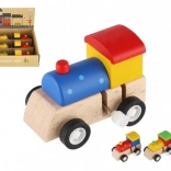 Petit train en bois à remontoir 7 cm – jouet coloré pour enfants