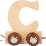 wooden wagon with letter c for small foot railway