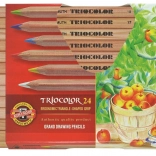 Driehoekige sterke kleurpotloden KOH-I-NOOR Triocolor Natur, 24 stuks