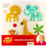Wooden peg puzzle with animals