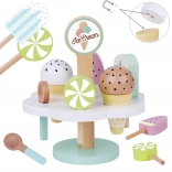 Glaces magnétiques en bois sur présentoir de Tooky Toy