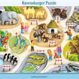 Ravensburger puzzle Mes premiers calculs jusqu’à cinq au zoo, 17 pièces