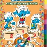 Smurfs Coloring Book A5 with Paint by Dots and Crayons