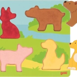 goki sensorische houten inlegpuzzel dieren