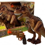 Interactieve Tyrannosaurus rex met stoom, licht en geluid + pistool