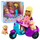 Puppet set Ankiki on scooter with dog